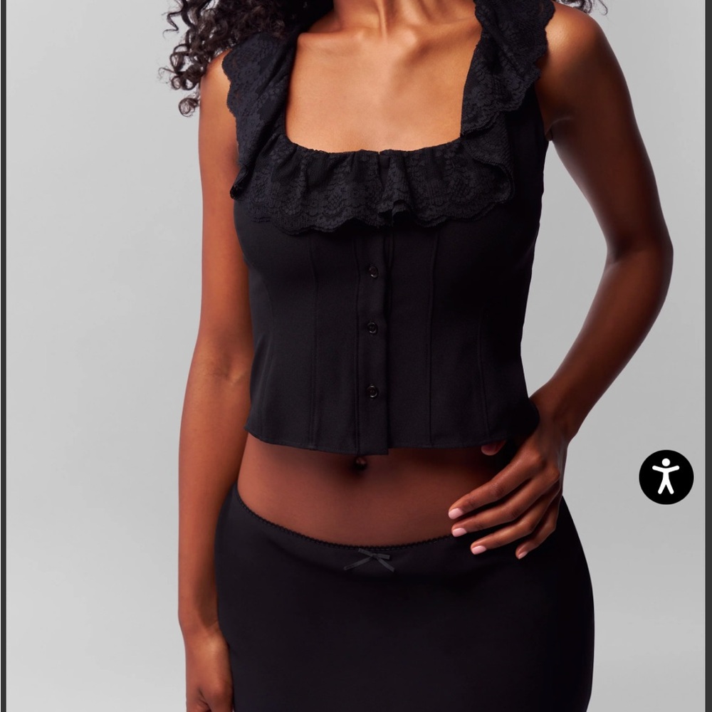Danielle Guizio Black Paloma Tank